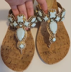 White mountain wedge heels